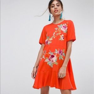 ASOS Orange Floral Dress
